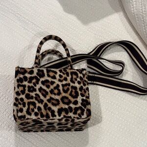 Leopard Print Mini Crossbody Tote - Brown H&M